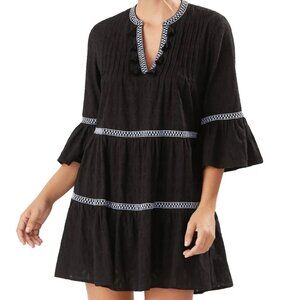 Tommy Bahama Cotton Clip Embellished Tier Dress - Size S/P